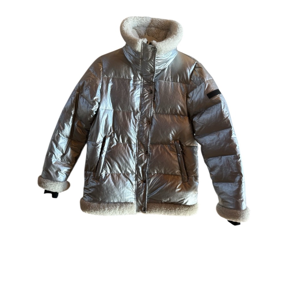 Sanctuary High Shine Woman's Extra Small Shearling‎ Down Puffer Jacket